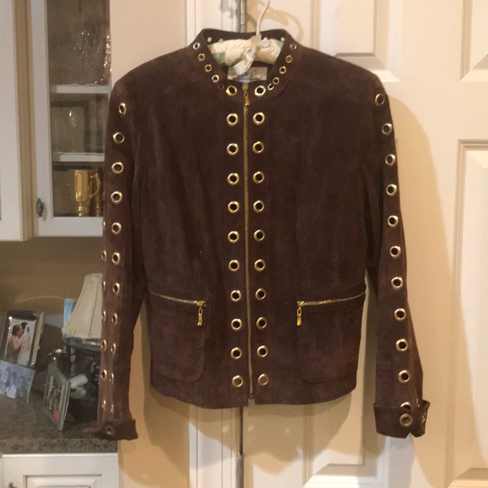 Jacket. Bn suede. Gold eyelet . Very gently worn-